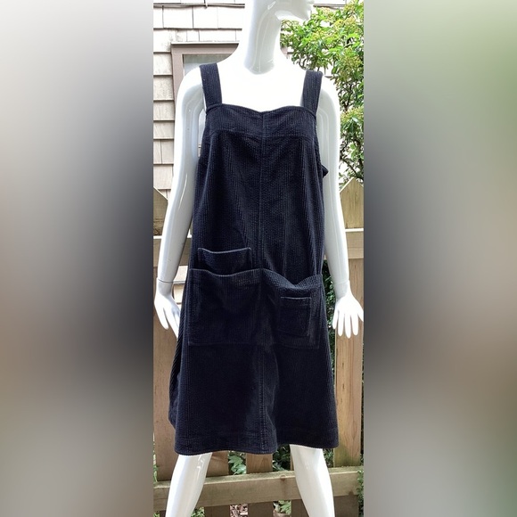 McVerdi black cotton  corduroy pinafore dress lg - Picture 4 of 15